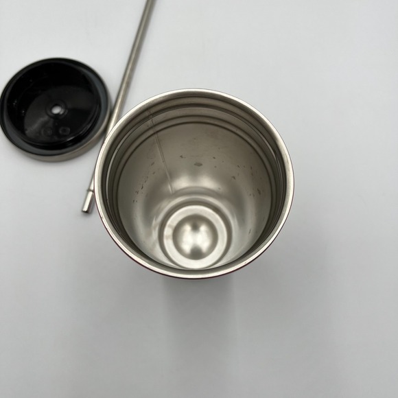 Starbucks Stainless Steel 16 oz Tumbler‎ Ruby Red with Silver Lid  & Straw Metal - Picture 15 of 16